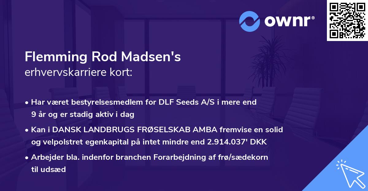 Flemming Rod Madsen's erhvervskarriere kort