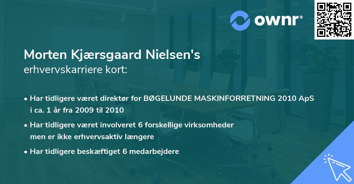 Morten Kjærsgaard Nielsen's erhvervskarriere kort