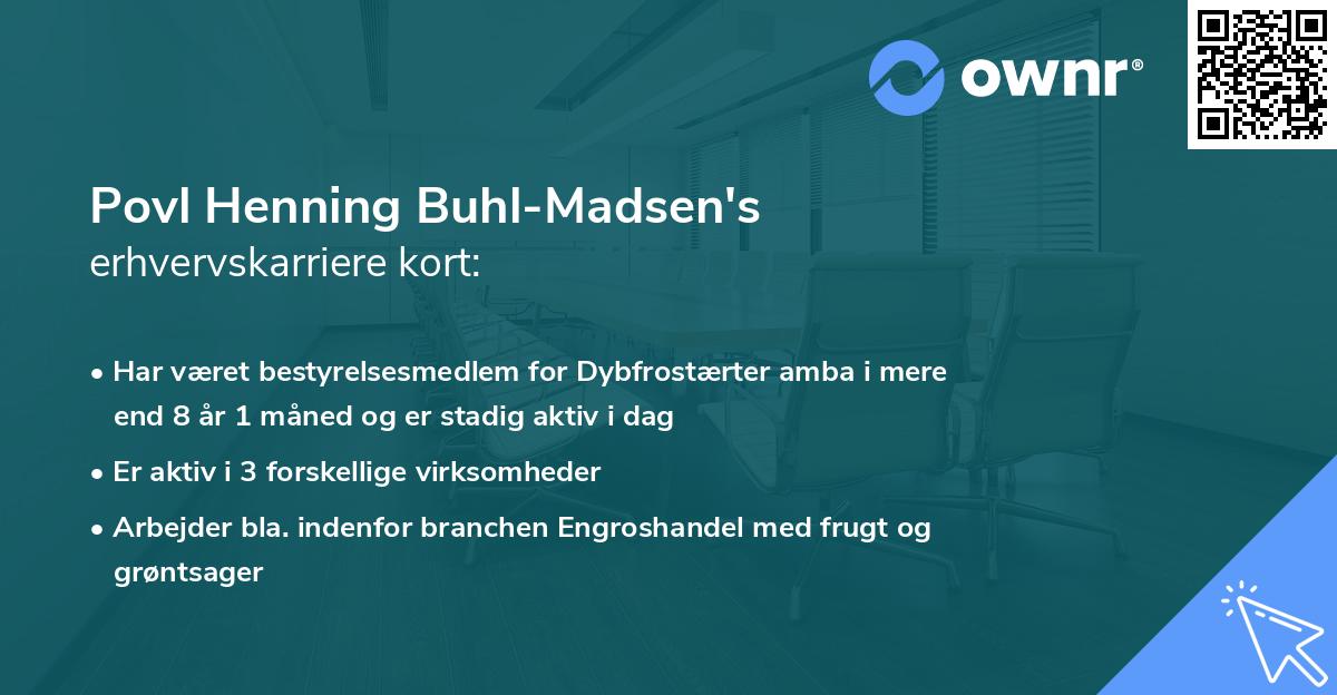 Povl Henning Buhl-Madsen's erhvervskarriere kort