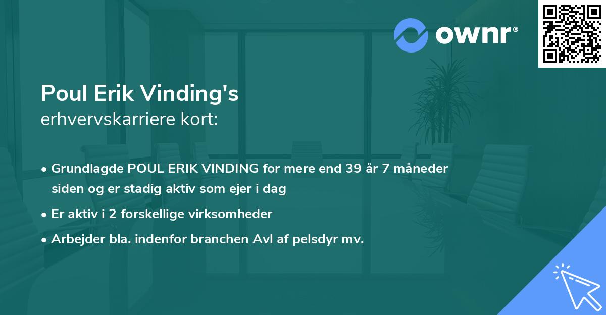 Poul Erik Vinding's erhvervskarriere kort