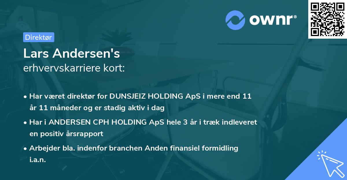 Lars Andersen's erhvervskarriere kort