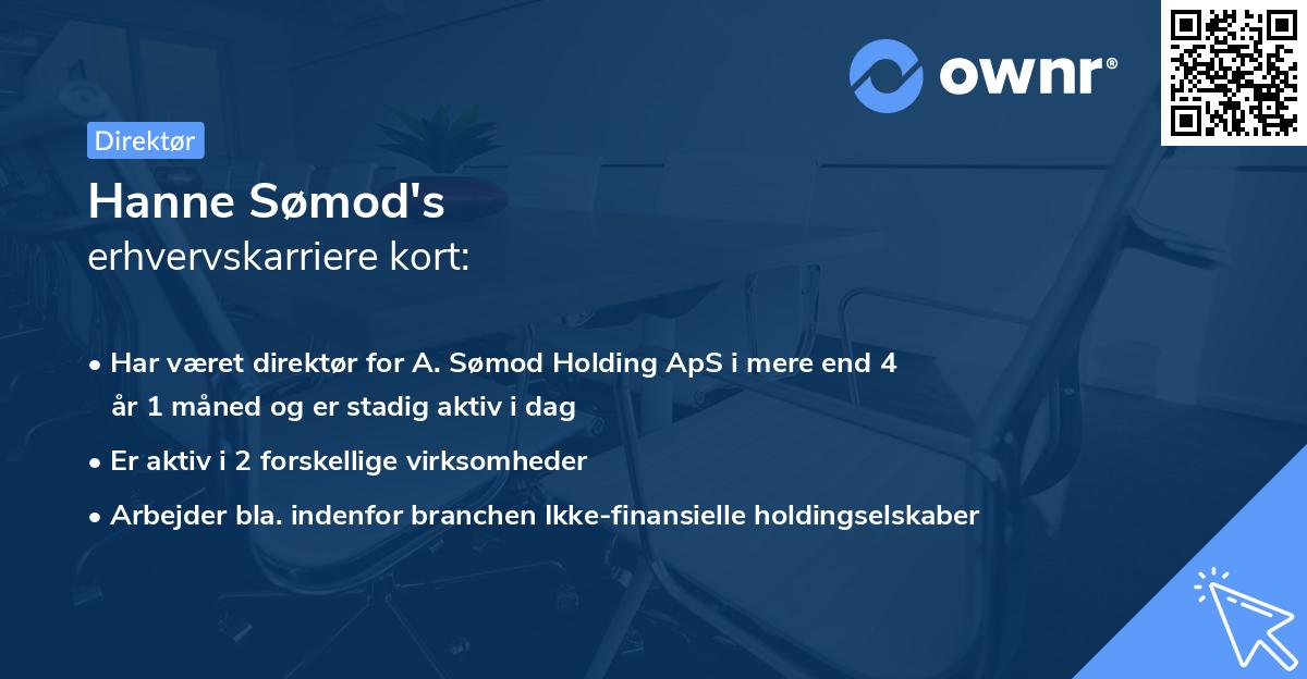 Hanne Sømod's erhvervskarriere kort