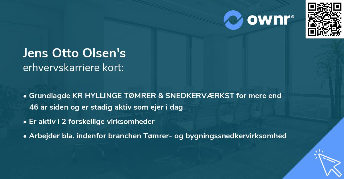 Jens Otto Olsen's erhvervskarriere kort