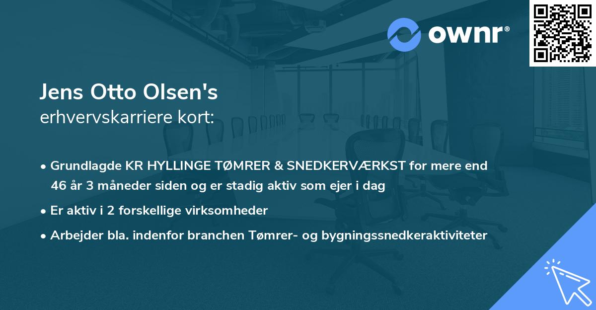 Jens Otto Olsen's erhvervskarriere kort