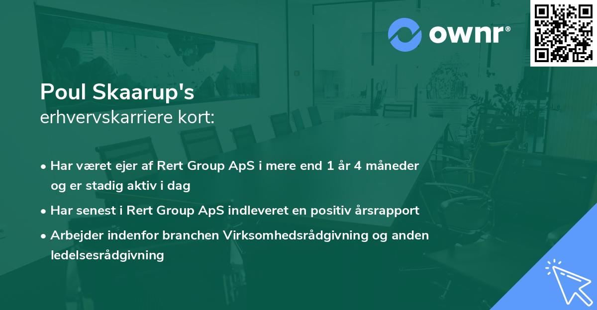 Poul Skaarup's erhvervskarriere kort