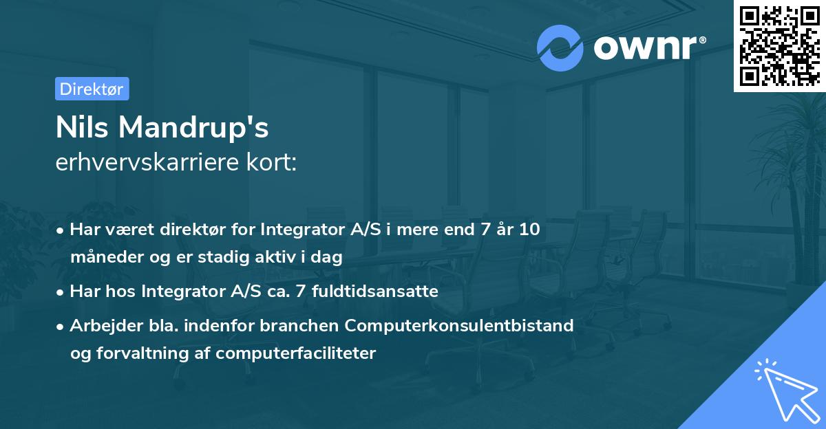 Nils Mandrup's erhvervskarriere kort
