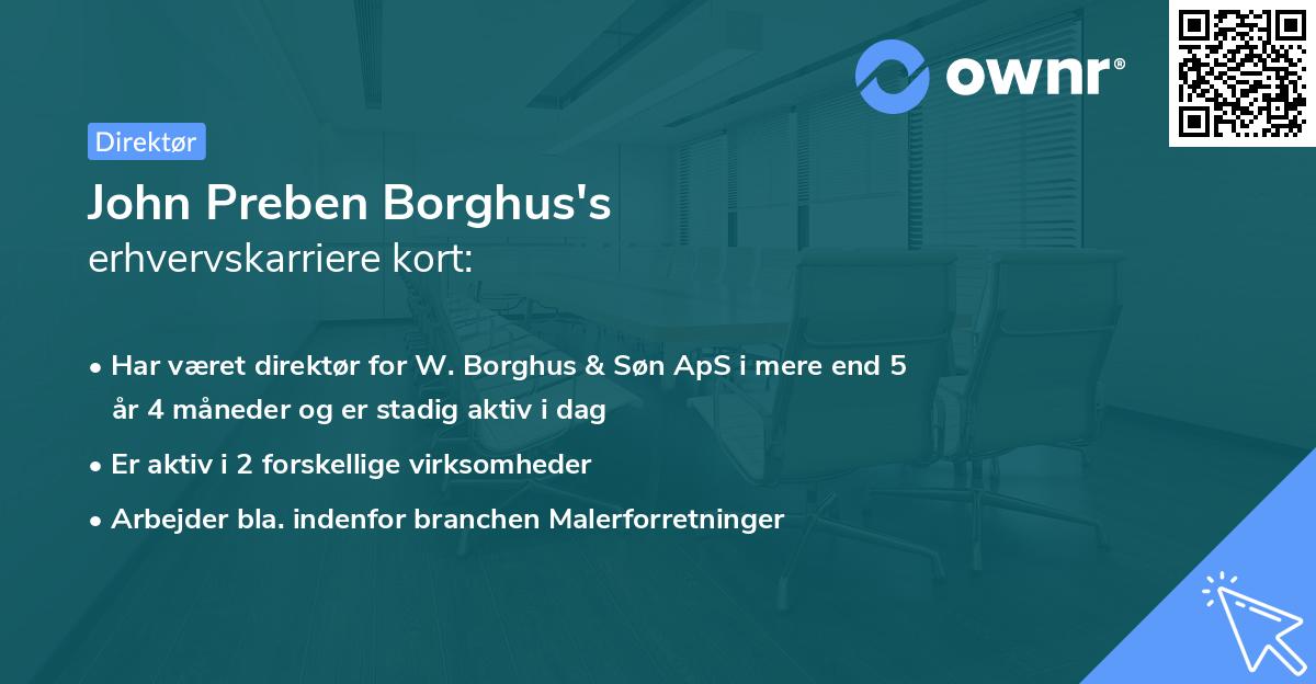 John Preben Borghus's erhvervskarriere kort