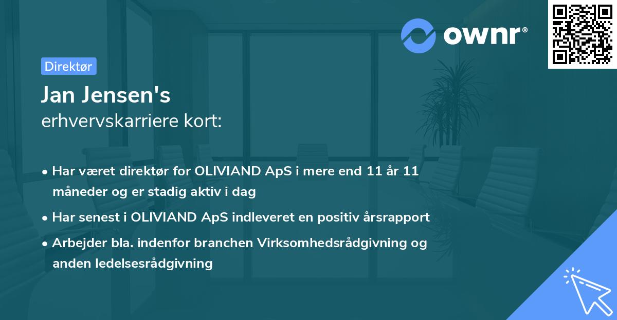 Jan Jensen's erhvervskarriere kort