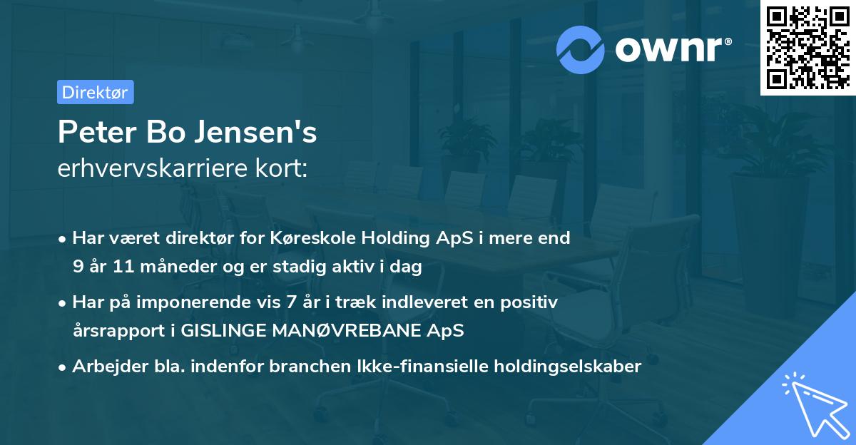 Peter Bo Jensen's erhvervskarriere kort