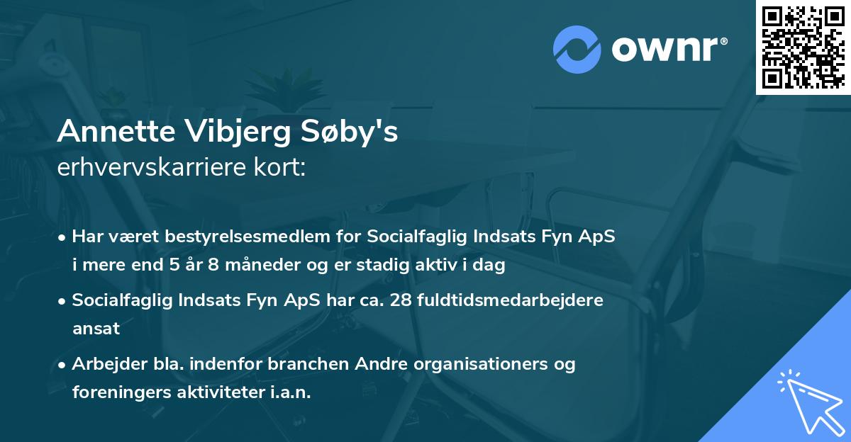 Annette Vibjerg Søby's erhvervskarriere kort