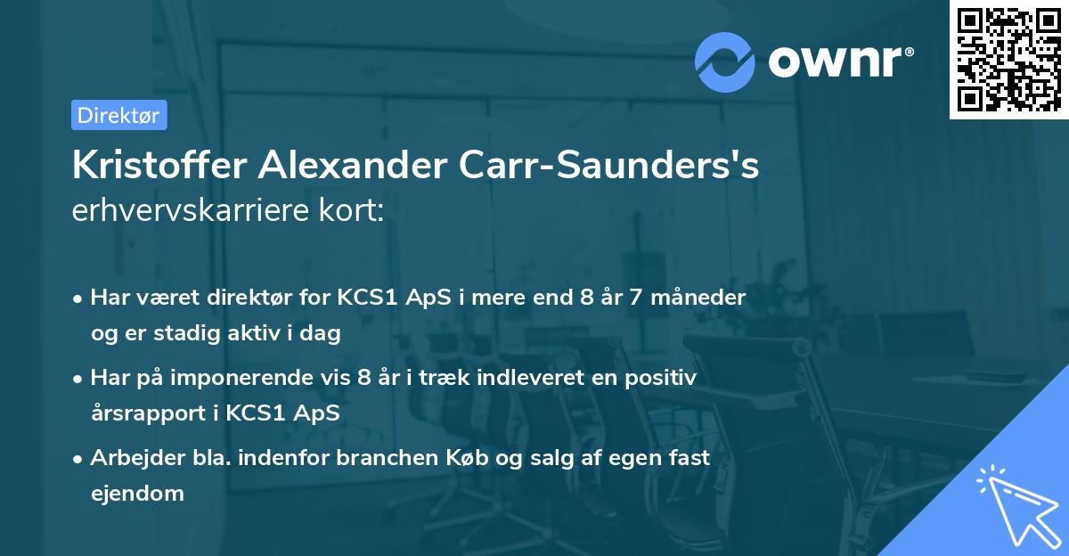 Kristoffer Alexander Carr-Saunders's erhvervskarriere kort