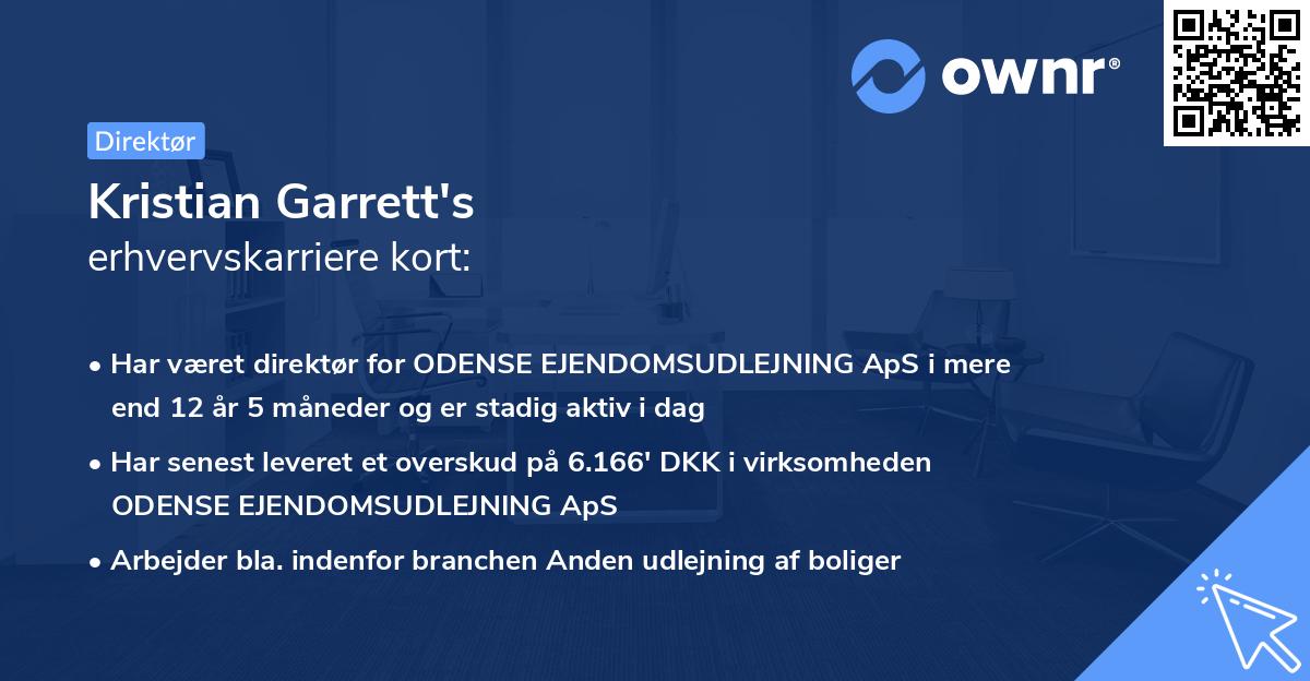 Kristian Garrett's erhvervskarriere kort