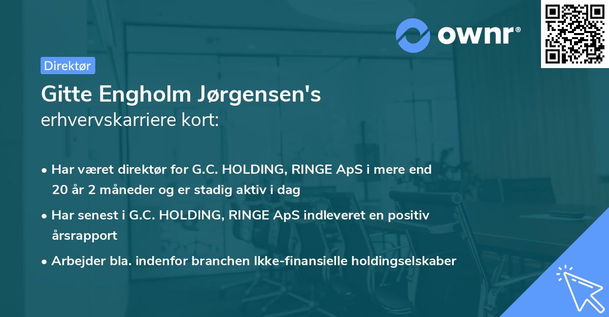 Gitte Engholm Jørgensen's erhvervskarriere kort