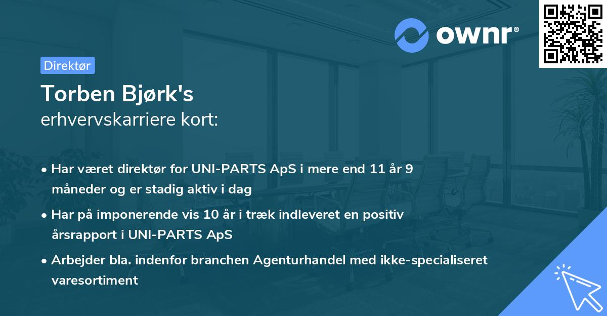 Torben Bjørk's erhvervskarriere kort