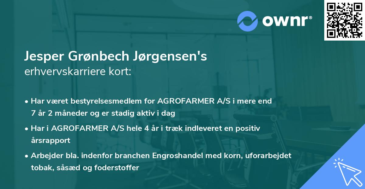 Jesper Grønbech Jørgensen's erhvervskarriere kort