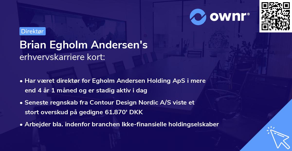 Brian Egholm Andersen's erhvervskarriere kort