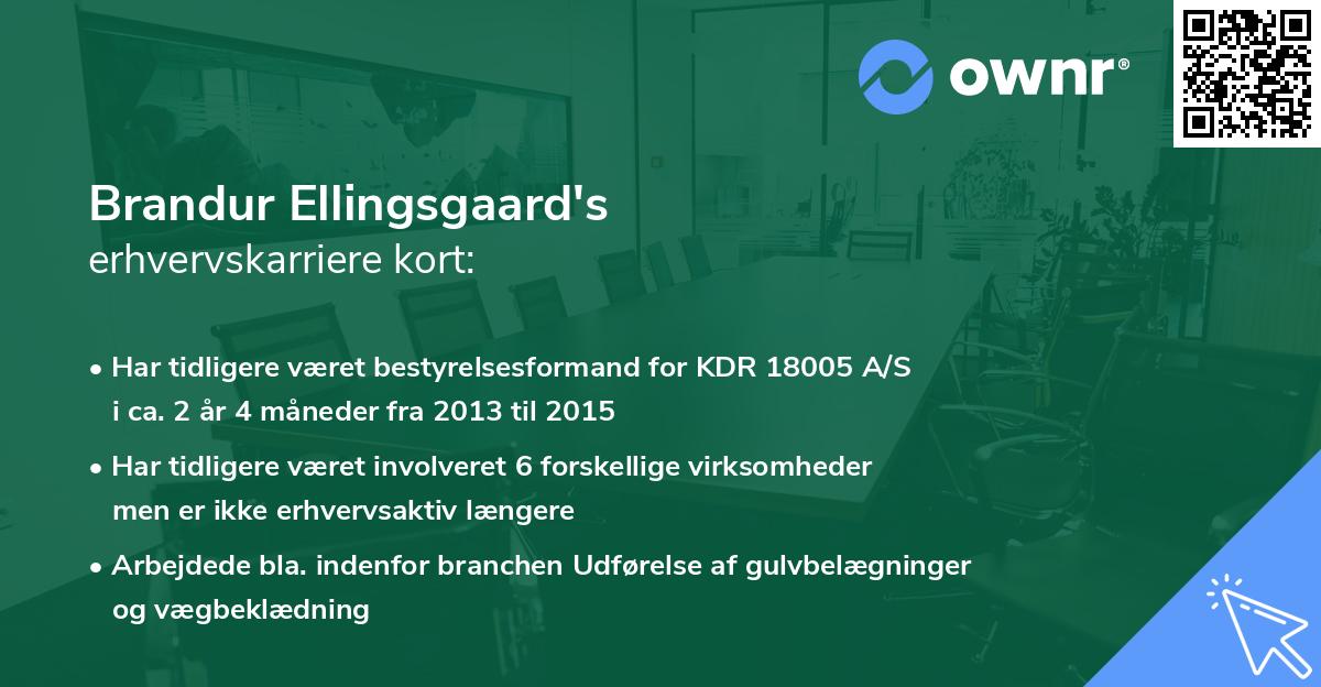 Brandur Ellingsgaard's erhvervskarriere kort