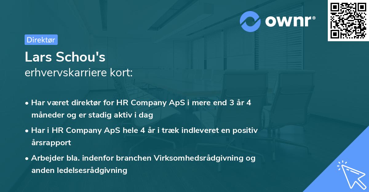 Lars Schou's erhvervskarriere kort