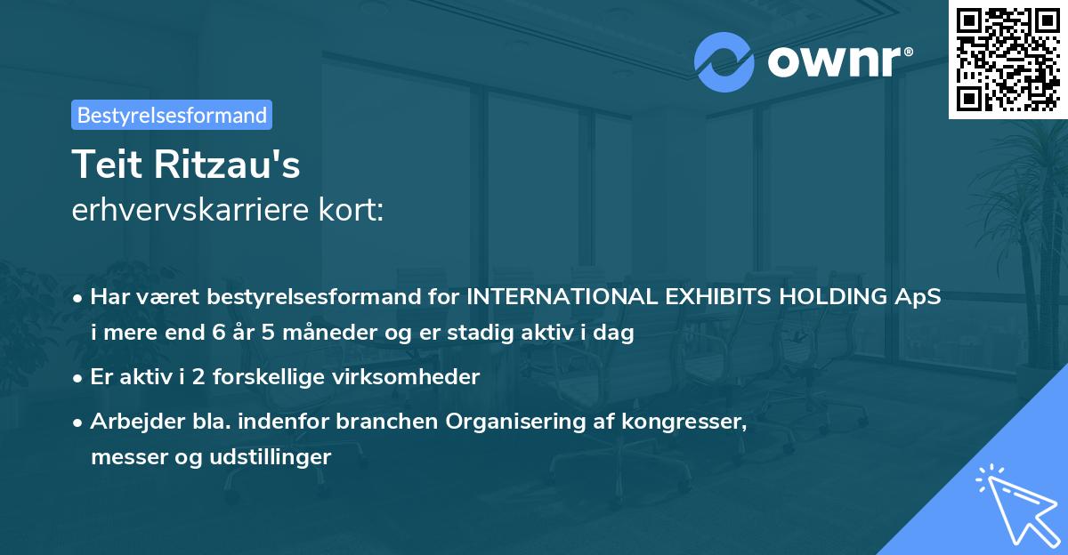 Teit Ritzau's erhvervskarriere kort