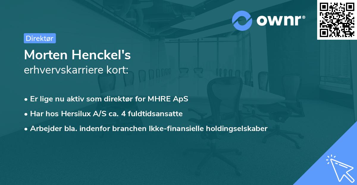 Morten Henckel's erhvervskarriere kort