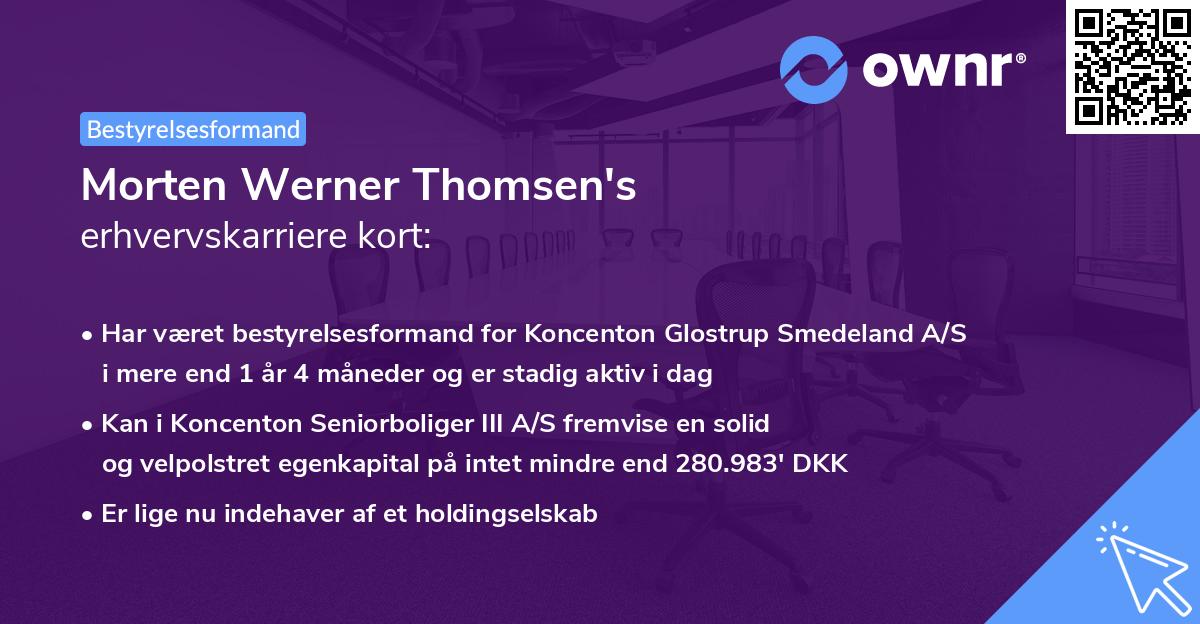 Morten Werner Thomsen's erhvervskarriere kort