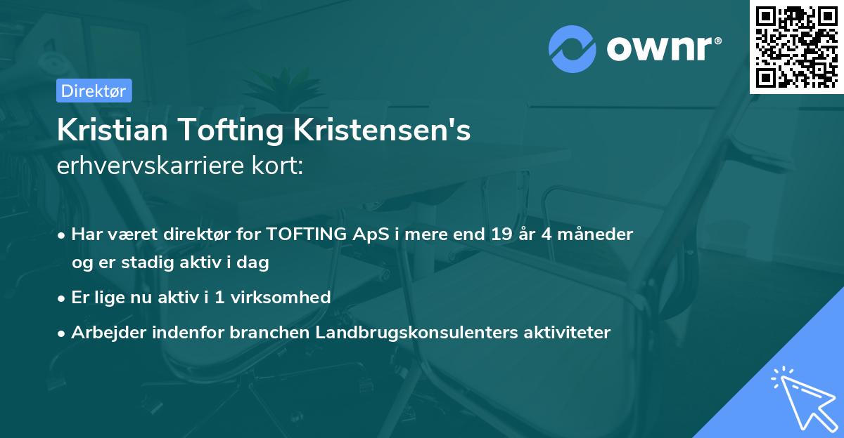 Kristian Tofting Kristensen's erhvervskarriere kort
