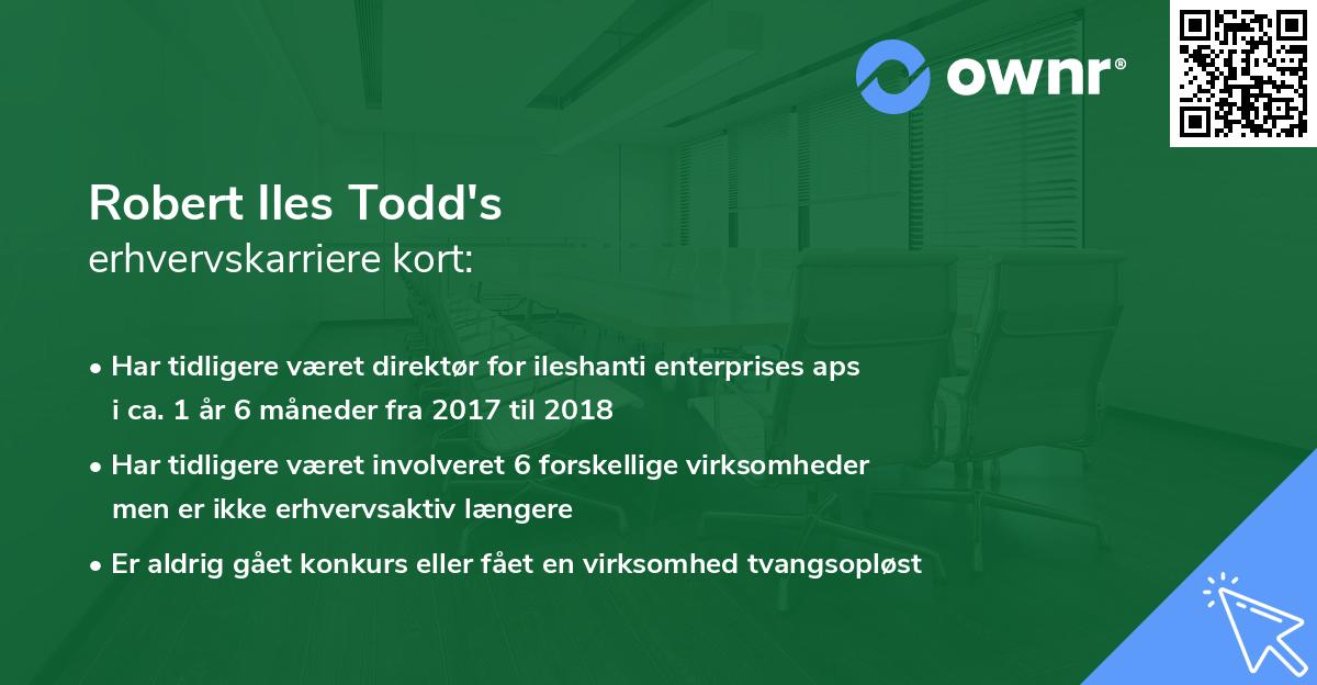 Robert Iles Todd's erhvervskarriere kort