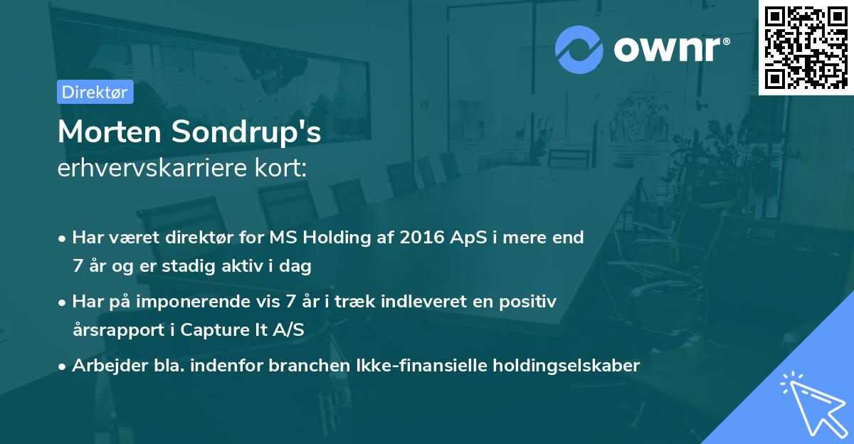 Morten Sondrup's erhvervskarriere kort