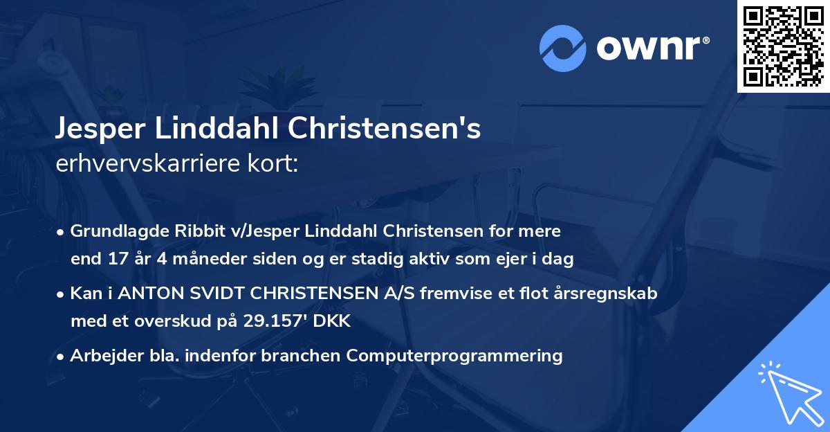 Jesper Linddahl Christensen's erhvervskarriere kort