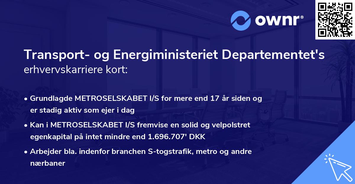 Transport- og Energiministeriet Departementet's erhvervskarriere kort