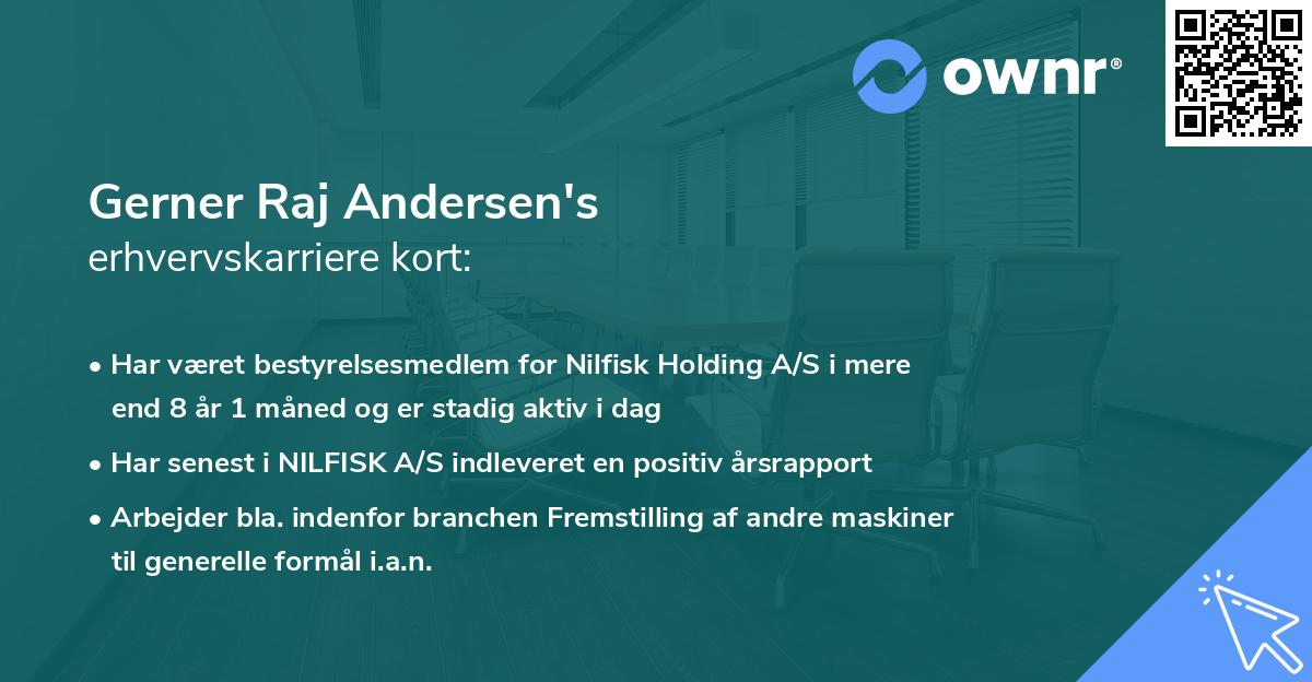 Gerner Raj Andersen's erhvervskarriere kort