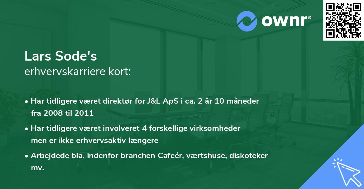 Lars Sode's erhvervskarriere kort