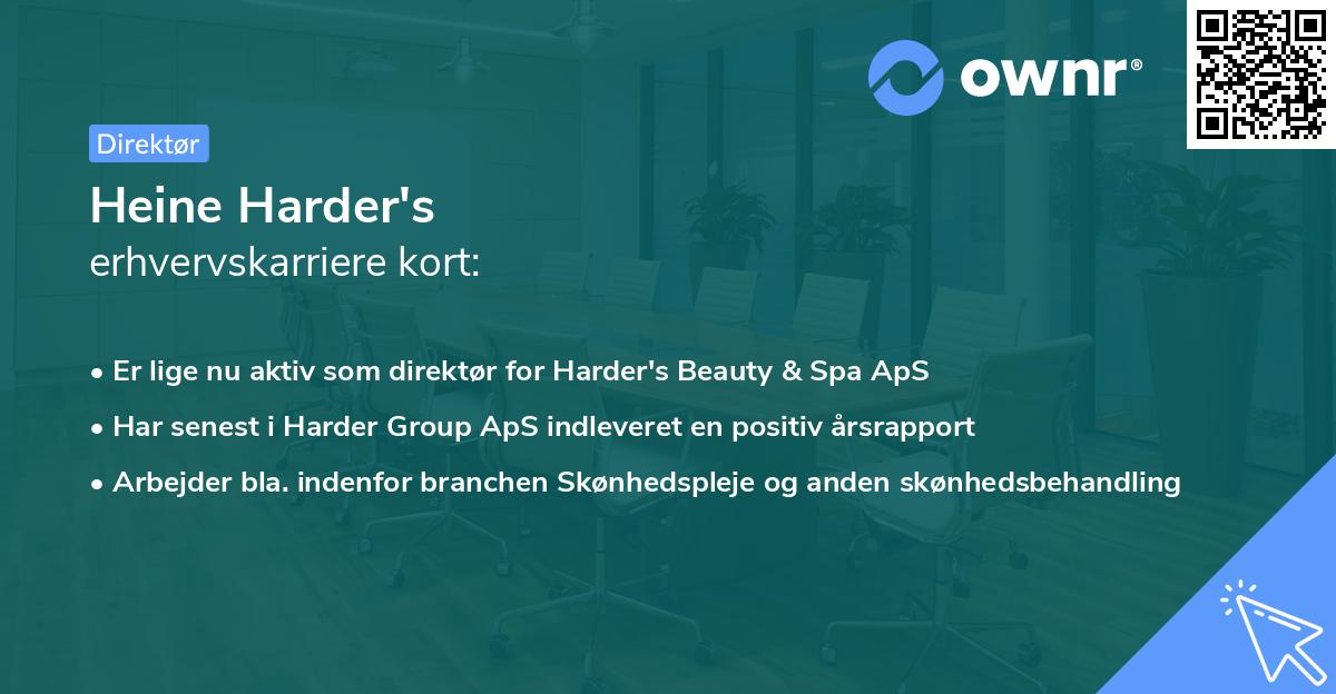 Heine Harder's erhvervskarriere kort