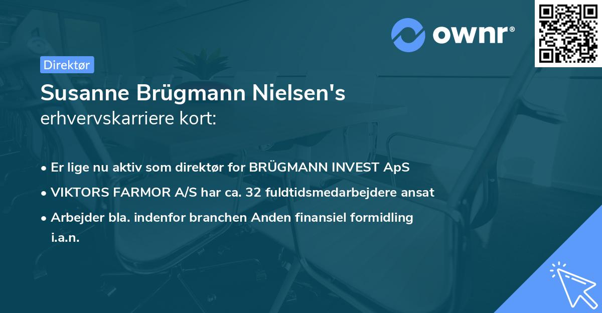 Susanne Brügmann Nielsen's erhvervskarriere kort