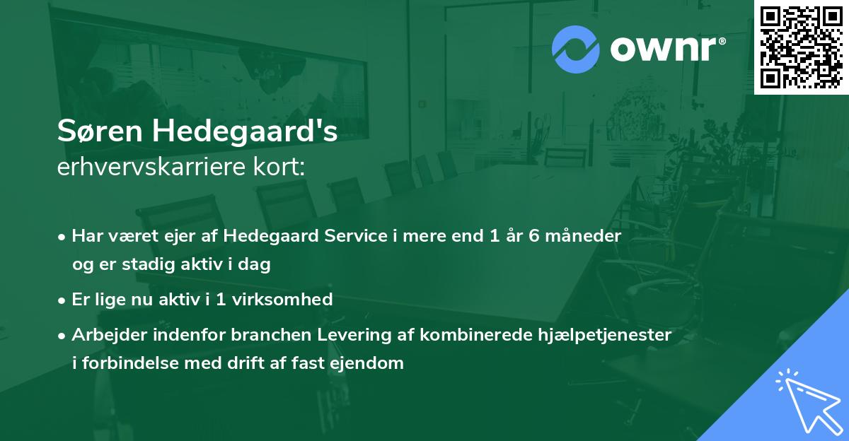 Søren Hedegaard's erhvervskarriere kort
