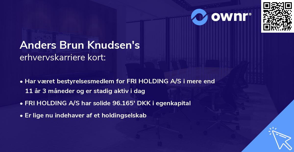 Anders Brun Knudsen's erhvervskarriere kort