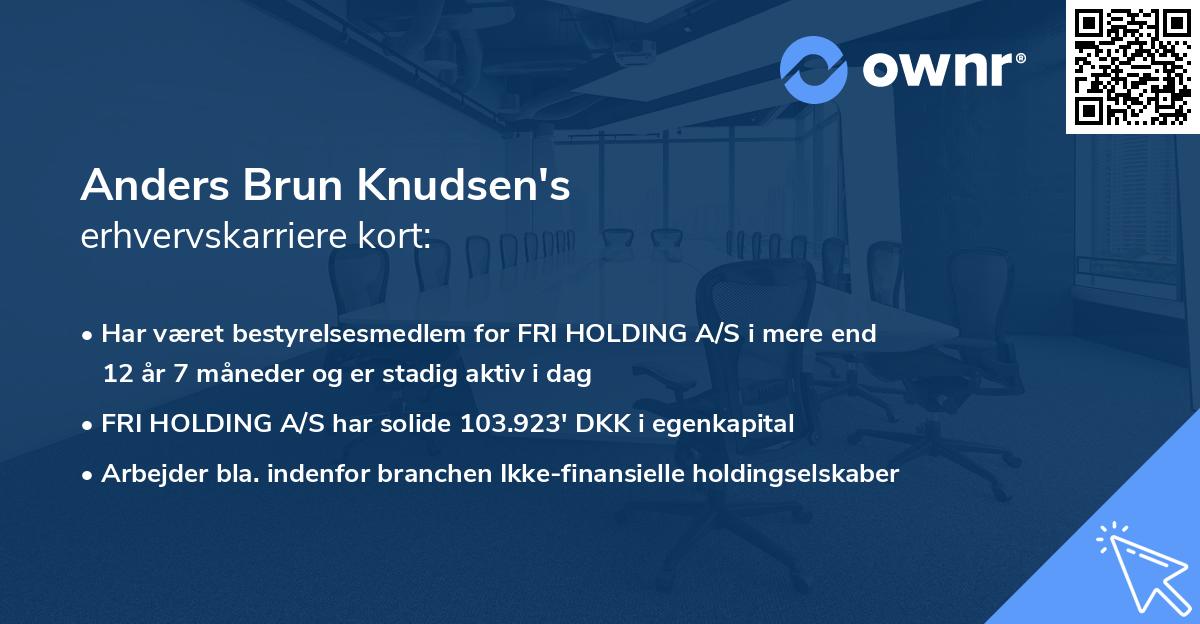 Anders Brun Knudsen's erhvervskarriere kort