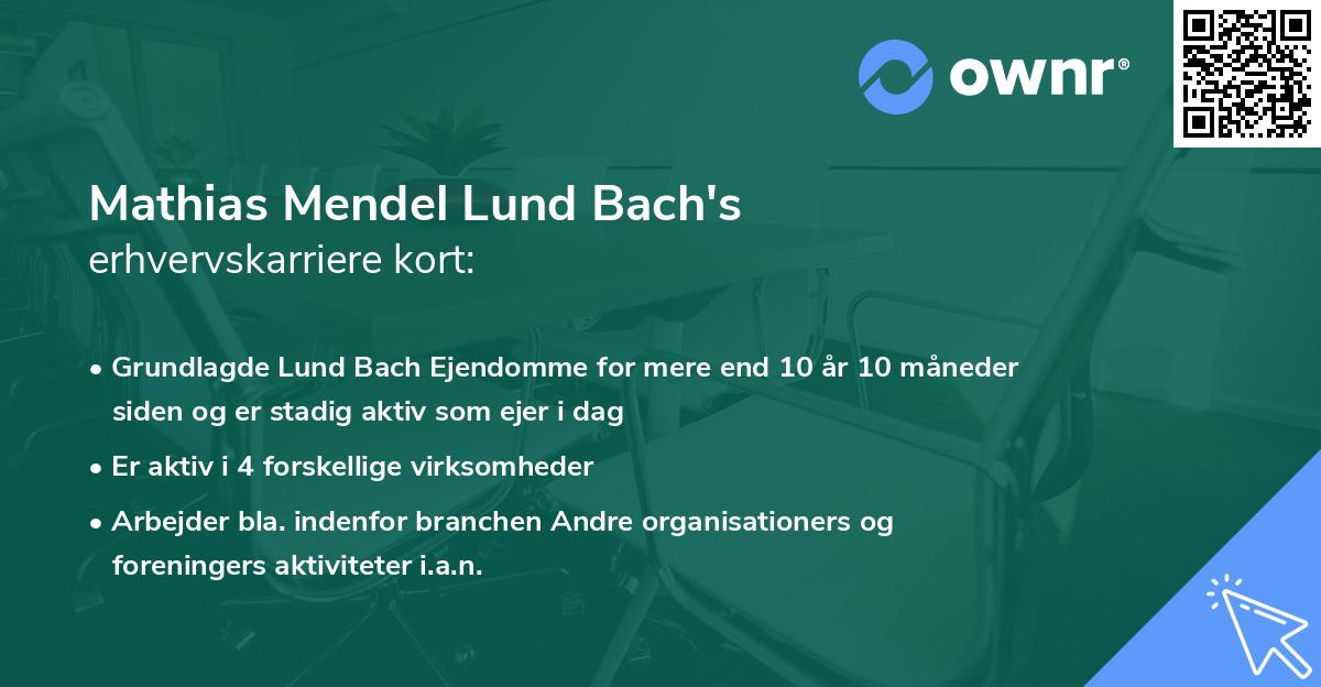 Mathias Mendel Lund Bach's erhvervskarriere kort