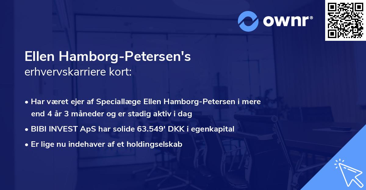 Ellen Hamborg-Petersen's erhvervskarriere kort