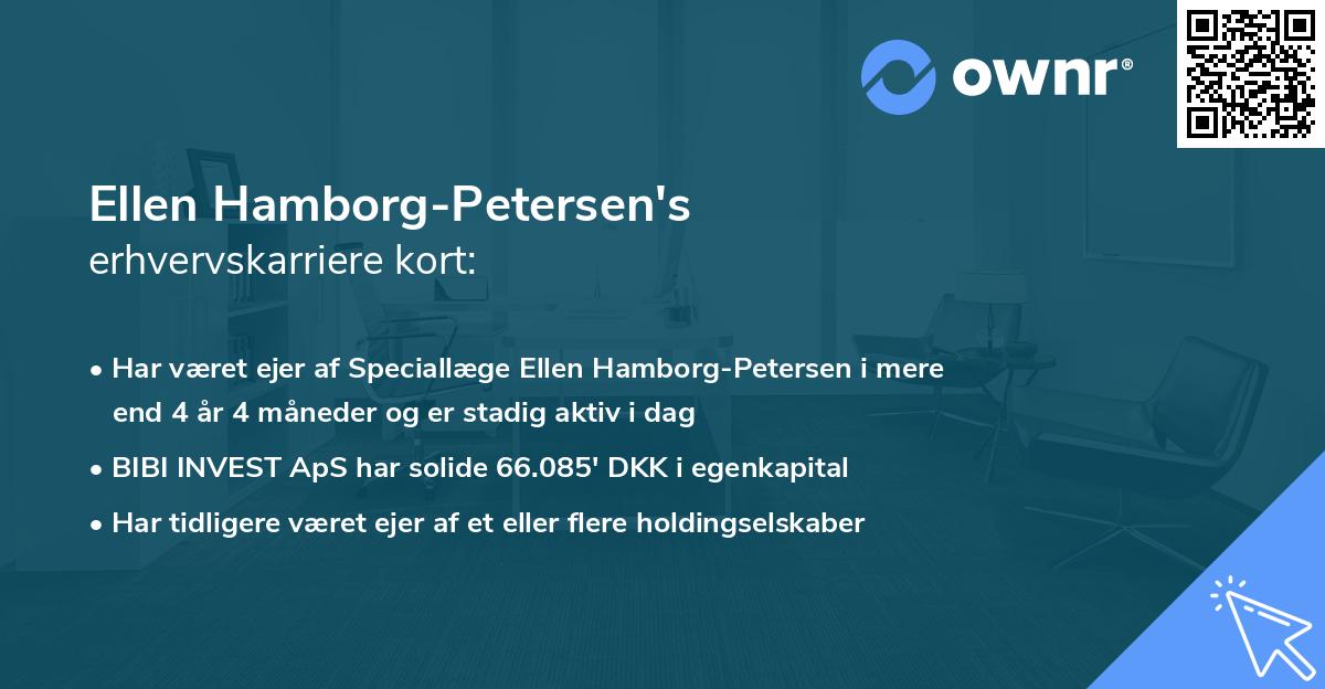 Ellen Hamborg-Petersen's erhvervskarriere kort