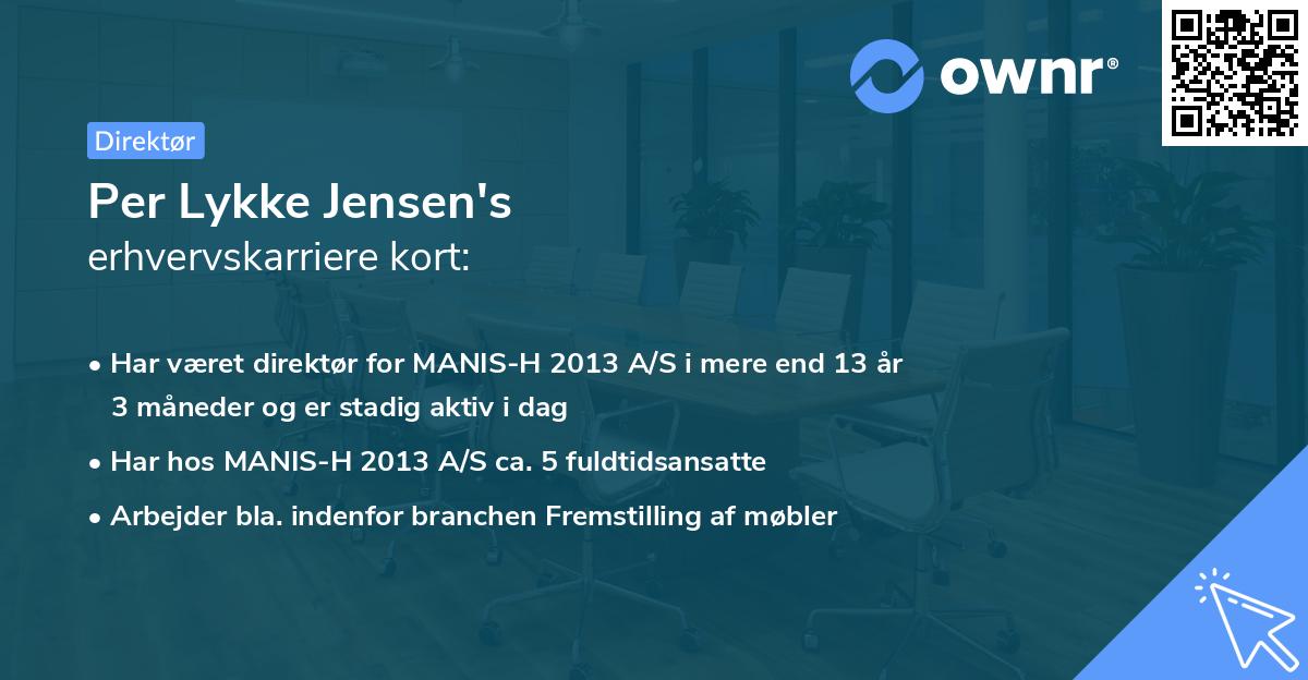 Per Lykke Jensen's erhvervskarriere kort
