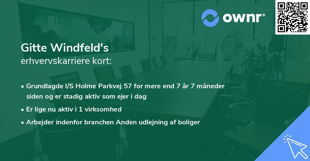 Gitte Windfeld's erhvervskarriere kort