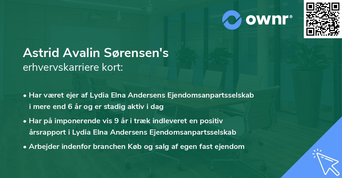 Astrid Avalin Sørensen's erhvervskarriere kort