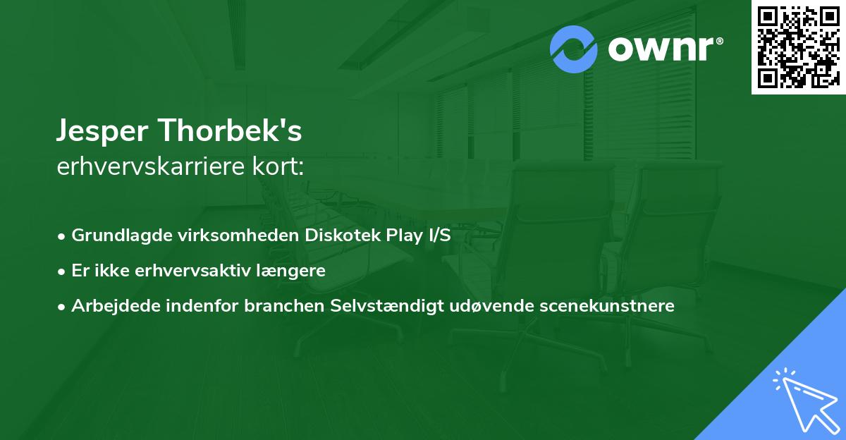 Jesper Thorbek's erhvervskarriere kort