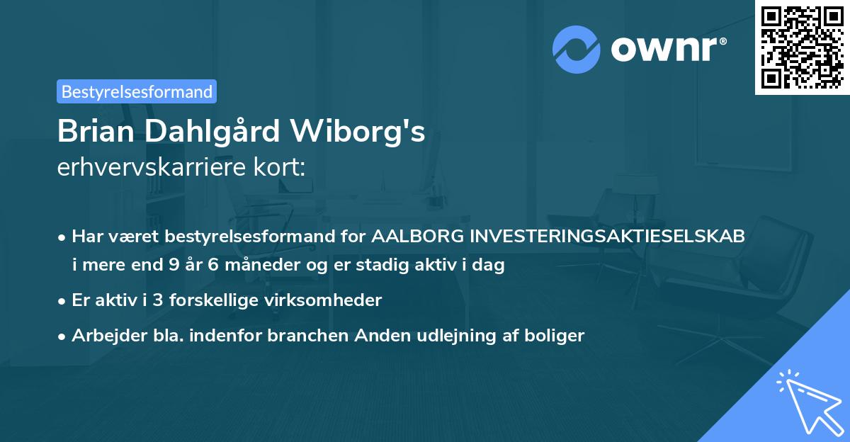 Brian Dahlgård Wiborg's erhvervskarriere kort
