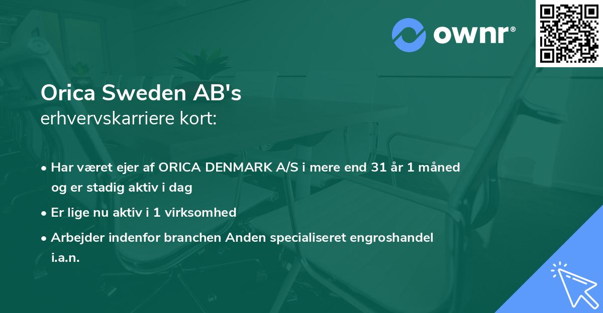 Orica Sweden AB's erhvervskarriere kort