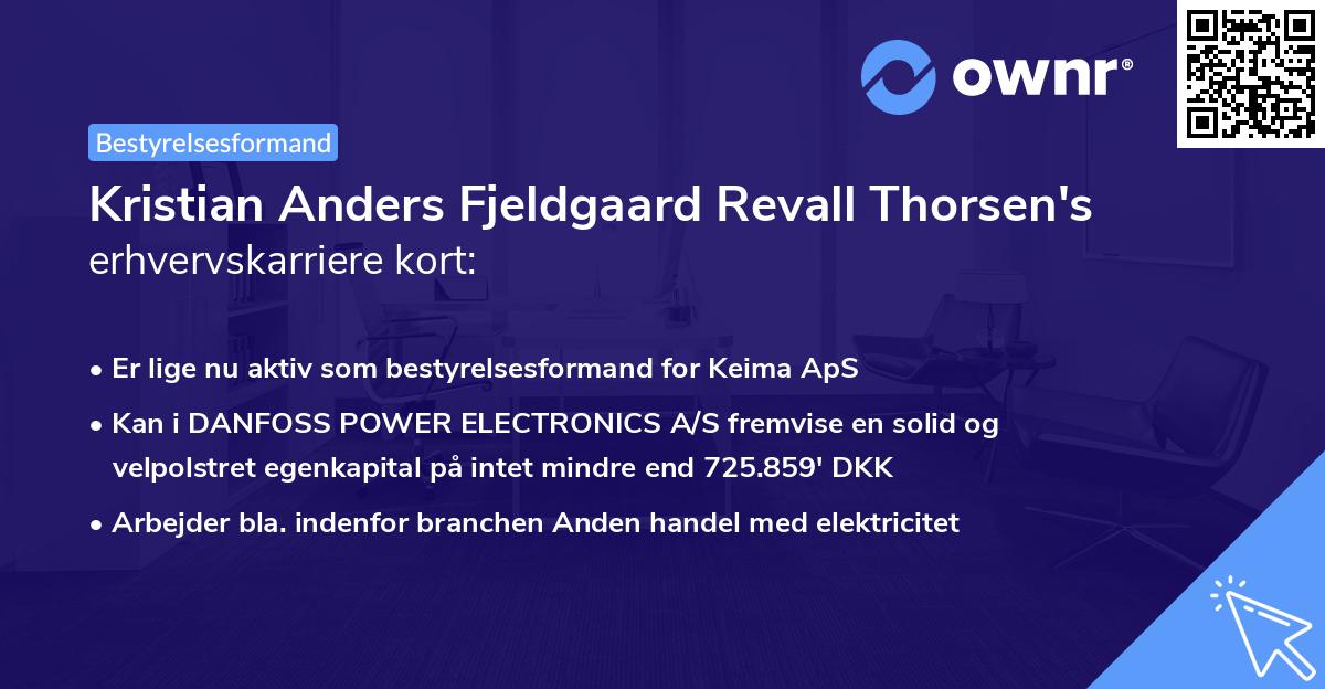 Kristian Anders Fjeldgaard Revall Thorsen's erhvervskarriere kort