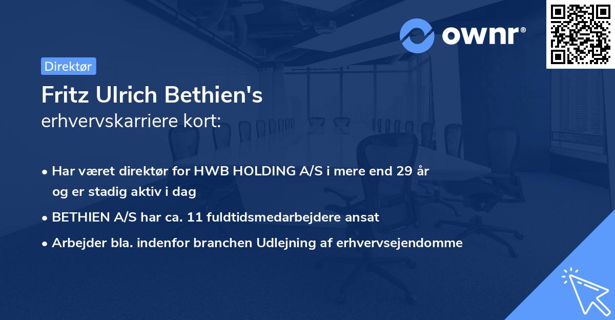 Fritz Ulrich Bethien's erhvervskarriere kort