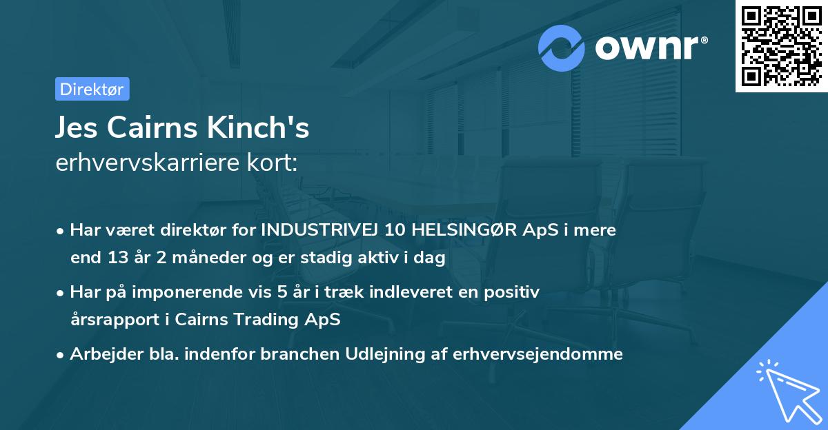 Jes Cairns Kinch's erhvervskarriere kort