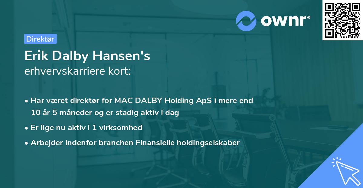 Erik Dalby Hansen's erhvervskarriere kort